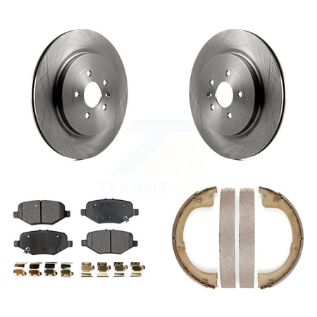 Rear Disc Rotors Ceramic Pads And Parking Brake Shoes Kit For Lincoln MKT K8T-105452