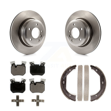 Rear Disc Rotors Ceramic Pads And Parking Brake Shoes Kit For BMW 135i 135is K8T-105461