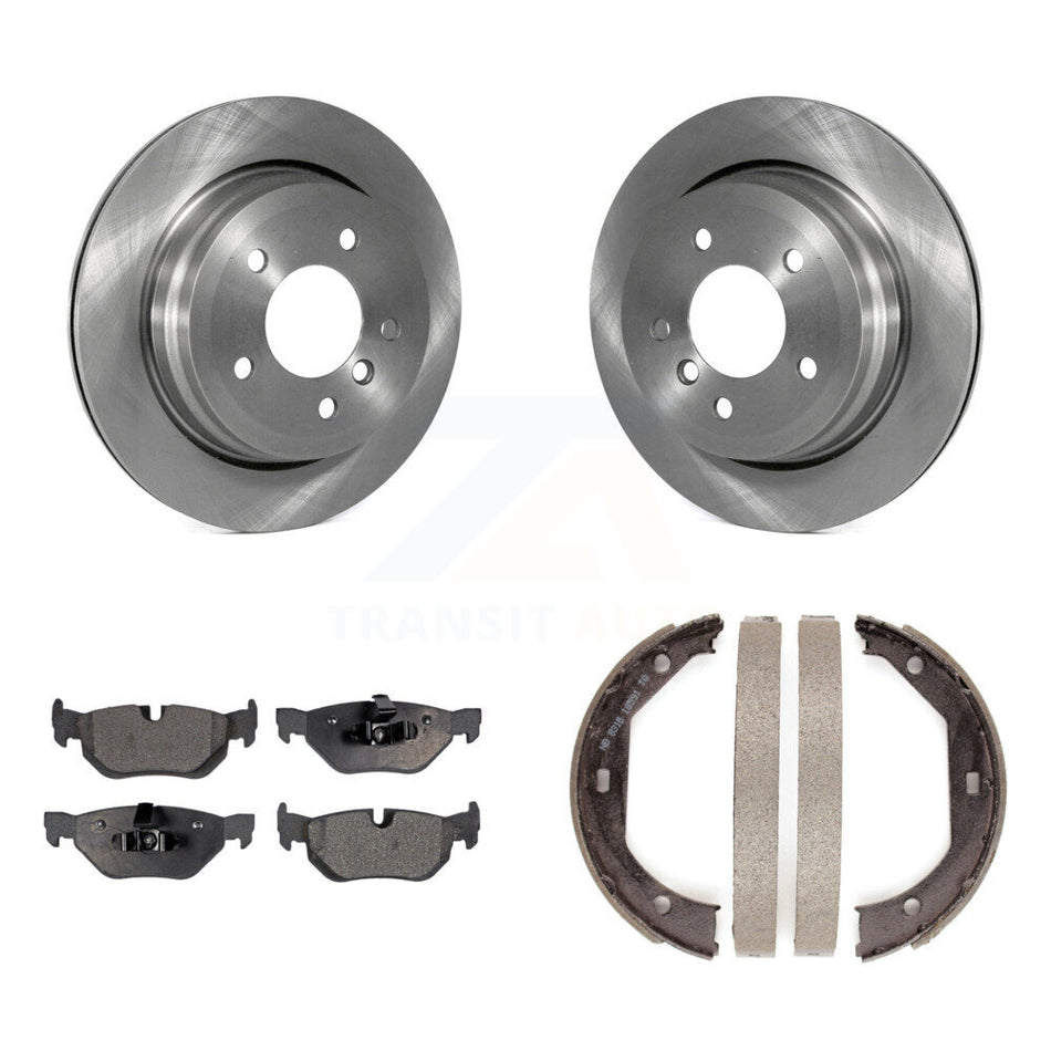 Rear Disc Rotors Ceramic Pads Parking Brake Shoes Kit For BMW 328i xDrive X1 328xi 325xi K8T-105463