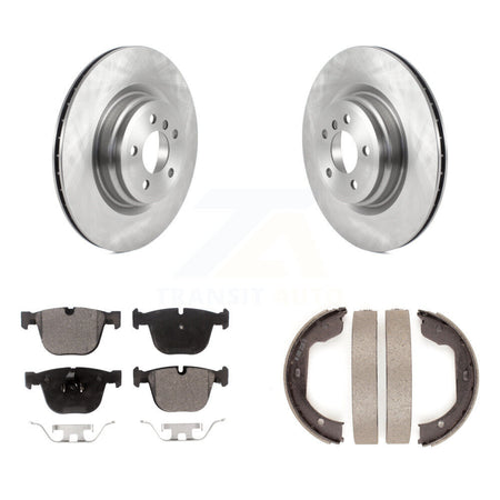 Rear Disc Rotors Ceramic Pads Parking Shoes Kit For BMW 750i xDrive 750Li 550i GT Alpina K8T-105485