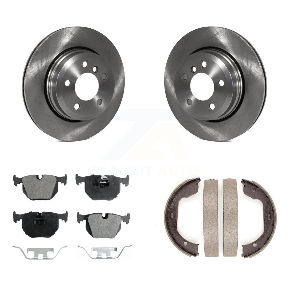Rear Disc Rotors Ceramic Pads And Parking Brake Shoes Kit For 2004-2010 BMW X3 K8T-105491