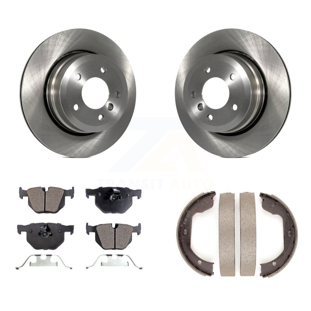 Rear Disc Rotors Ceramic Pads And Parking Shoes Kit For BMW 530xi 528i xDrive 535i 535xi K8T-105492