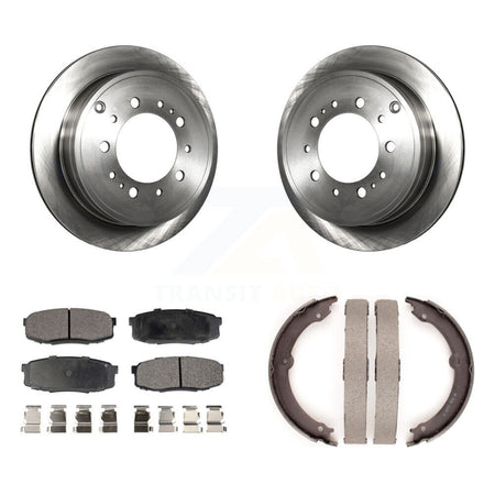 Rear Disc Rotors Ceramic Pads And Parking Shoes Kit For Toyota Tundra Sequoia Lexus LX570 K8T-105499