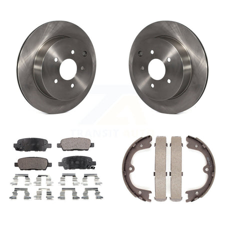 Rear Disc Rotors Ceramic Pads Parking Shoes Kit For Nissan Murano INFINITI Pathfinder Q50 K8T-105501