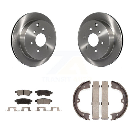 Rear Disc Rotors Ceramic Pads And Parking Brake Shoes Kit For Nissan Frontier Xterra K8T-105503