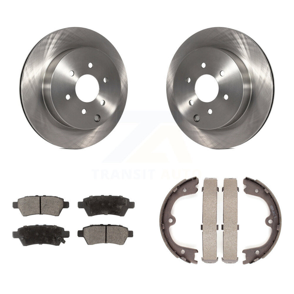 Rear Disc Rotors Ceramic Pads And Parking Brake Shoes Kit For 2005-2012 Nissan Pathfinder K8T-105504