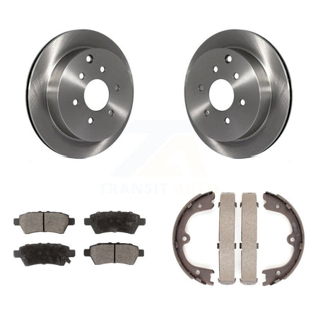 Rear Disc Rotors Ceramic Pads And Parking Brake Shoes Kit For 2006-2007 Nissan Xterra K8T-105505