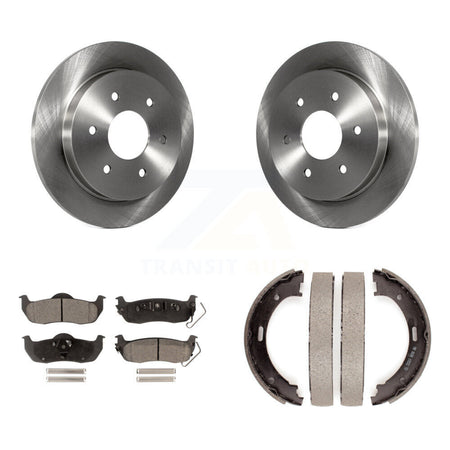 Rear Disc Rotors Ceramic Pads And Parking Shoes Kit For Nissan TITAN Armada INFINITI QX56 K8T-105506