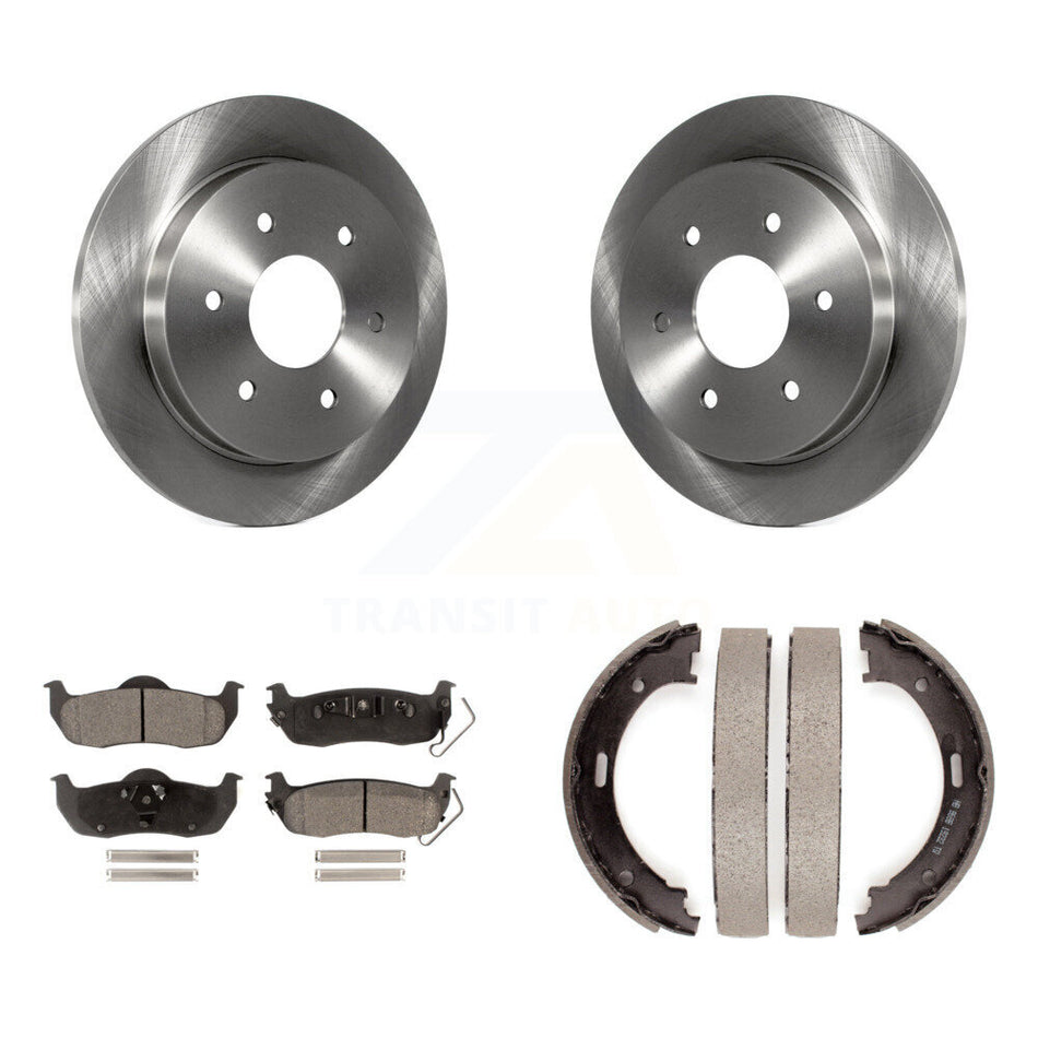 Rear Disc Rotors Ceramic Pads And Parking Shoes Kit For Nissan TITAN Armada INFINITI QX56 K8T-105506