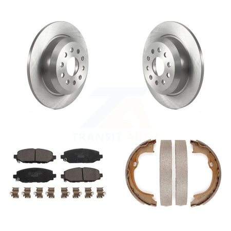 Rear Disc Rotors Ceramic Pads Parking Brake Shoes Kit For 2018-2020 Jeep Wrangler Rubicon K8T-105510