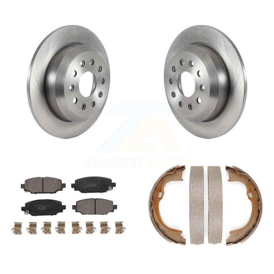 Rear Disc Rotors Ceramic Pads & Parking Brake Shoes Kit For 2018-2020 Jeep Wrangler Sport K8T-105511