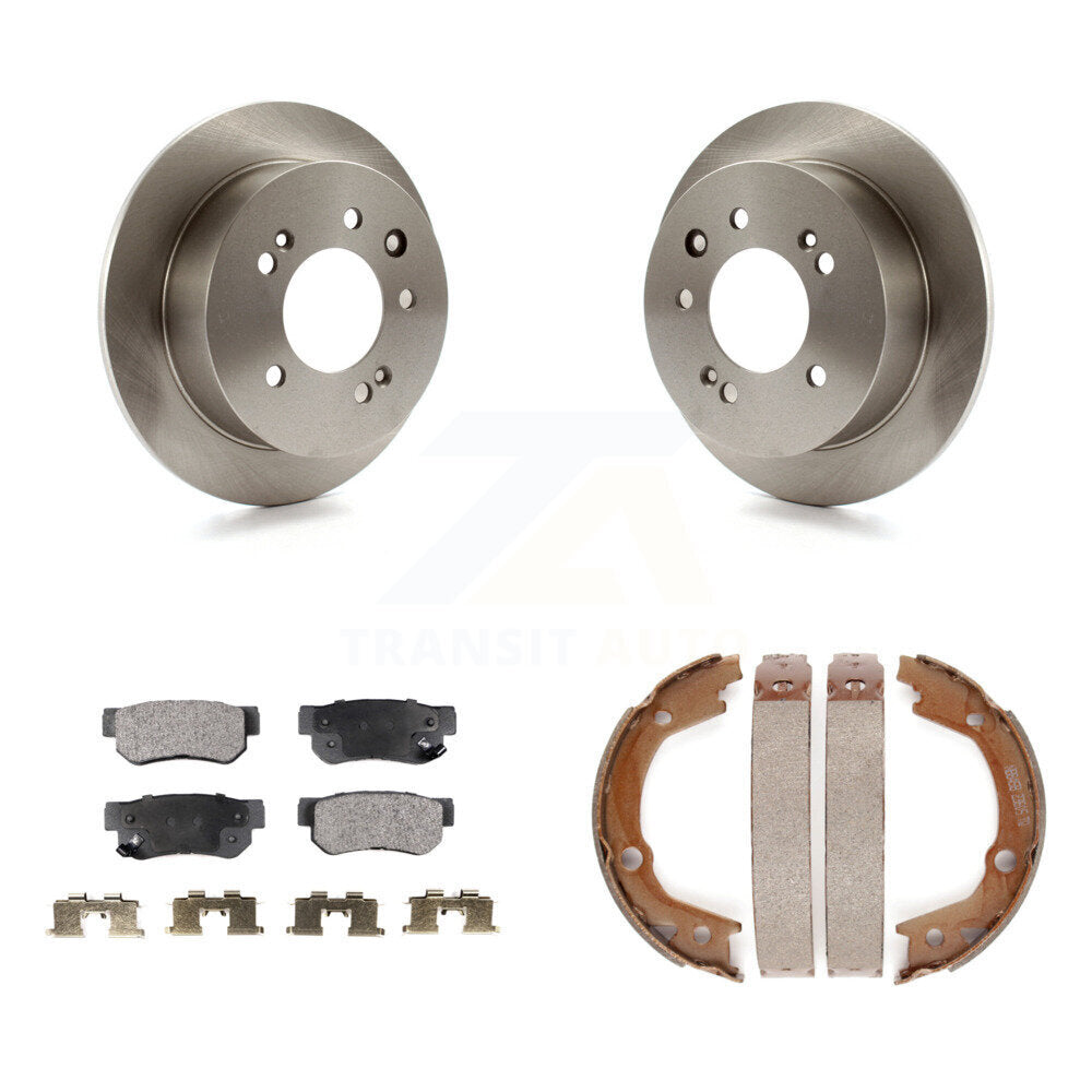 Rear Disc Rotors Ceramic Pads And Parking Brake Shoes Kit For Hyundai Elantra K8T-105517