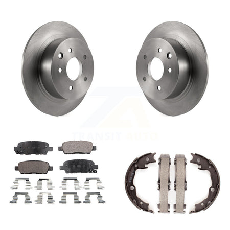 Rear Disc Rotors Ceramic Pads And Parking Brake Shoes Kit For Nissan Sentra Juke K8T-105525