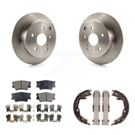 Rear Disc Rotors Ceramic Pads And Parking Brake Shoes Kit For Toyota Matrix Pontiac Vibe K8T-105528