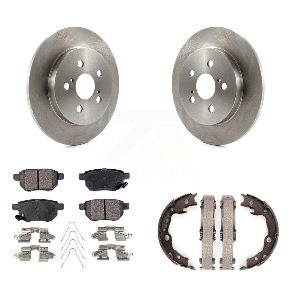Rear Disc Rotors Ceramic Pads And Parking Brake Shoes Kit For Toyota Matrix Pontiac Vibe K8T-105530