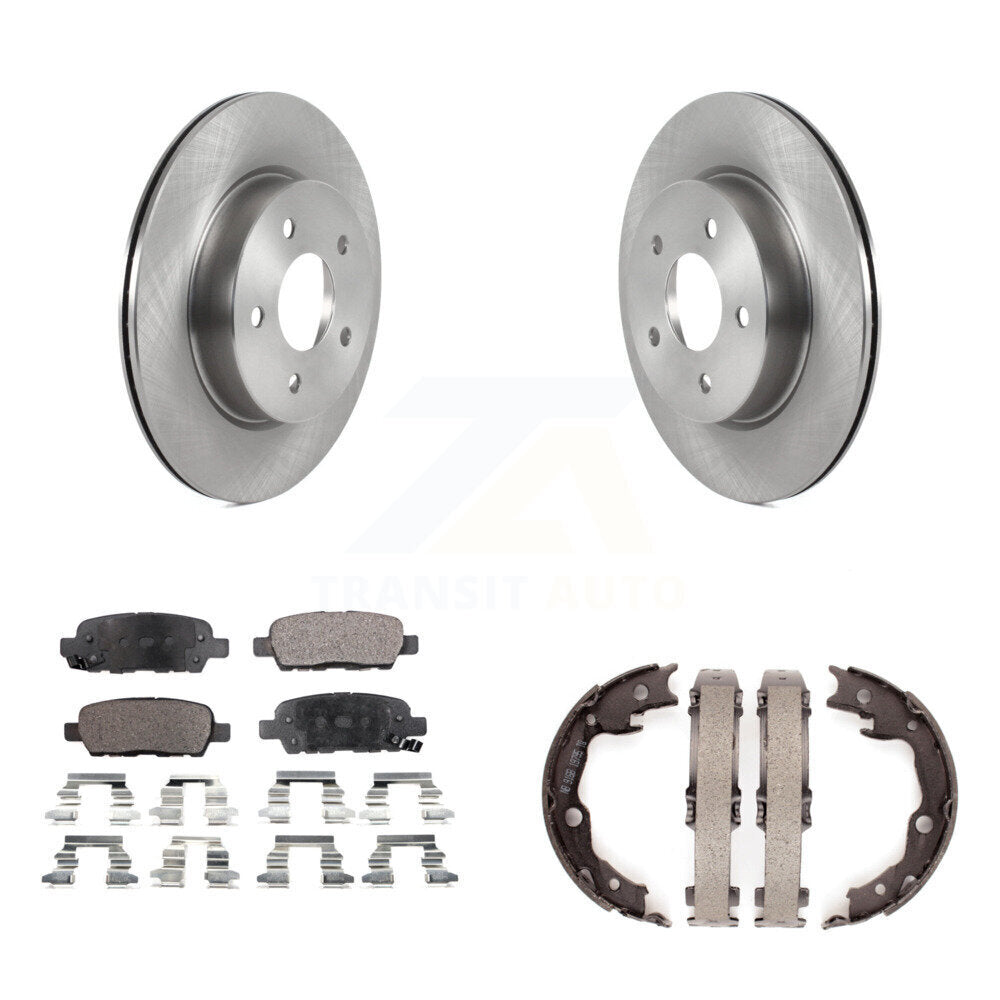 Rear Disc Rotors Ceramic Pads And Parking Brake Shoes Kit For Nissan LEAF K8T-105531
