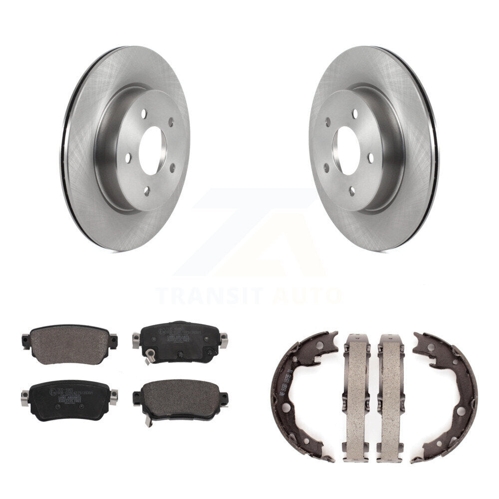 Rear Disc Rotors Ceramic Pads And Parking Brake Shoes Kit For Nissan LEAF K8T-105534