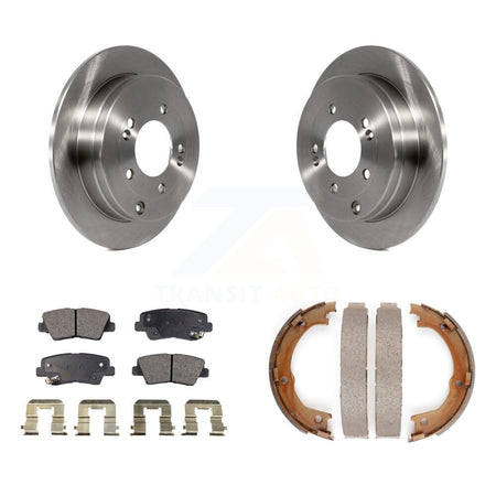 Rear Disc Rotors Ceramic Pads And Parking Brake Shoes Kit For Kia Amanti Hyundai Azera K8T-105540
