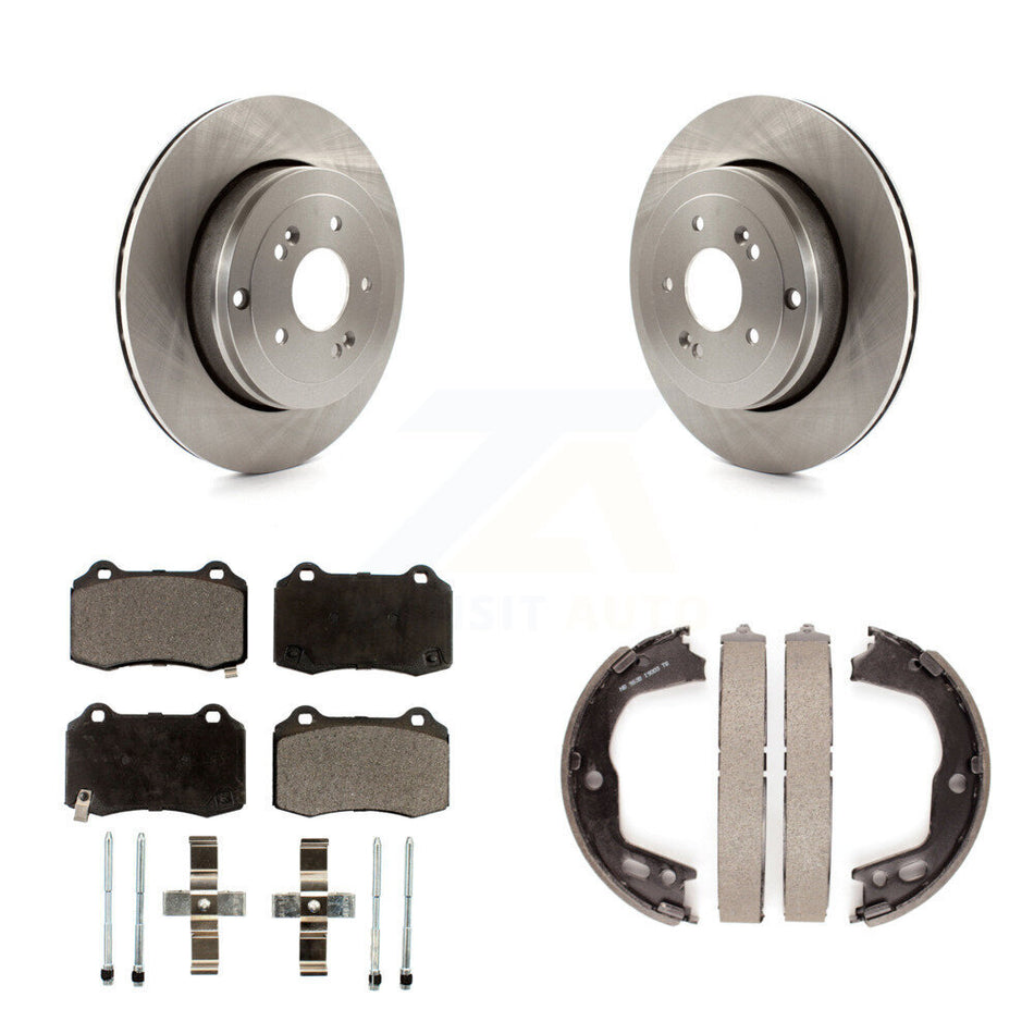 Rear Disc Rotors Ceramic Pads And Parking Brake Shoes Kit For Hyundai Genesis Coupe K8T-105543