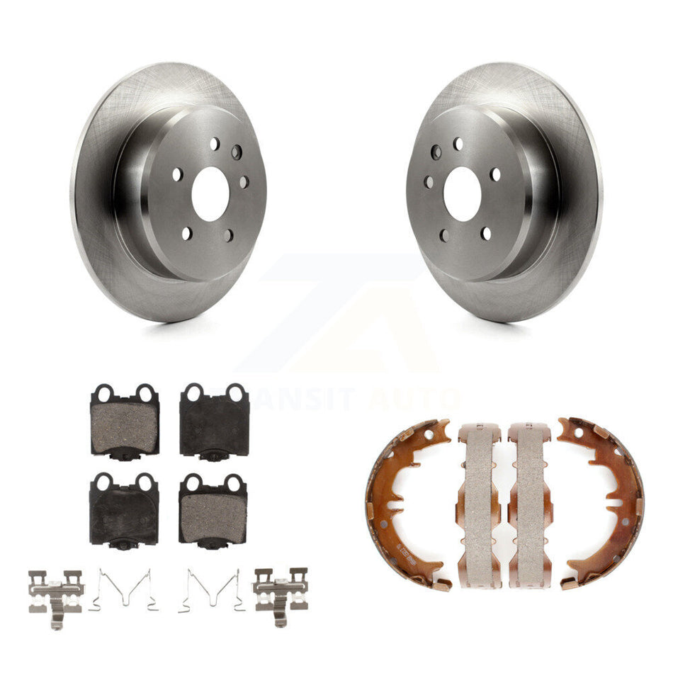 Rear Disc Rotors Ceramic Pads & Parking Shoes Kit For Lexus SC430 IS300 GS300 GS400 GS430 K8T-105548