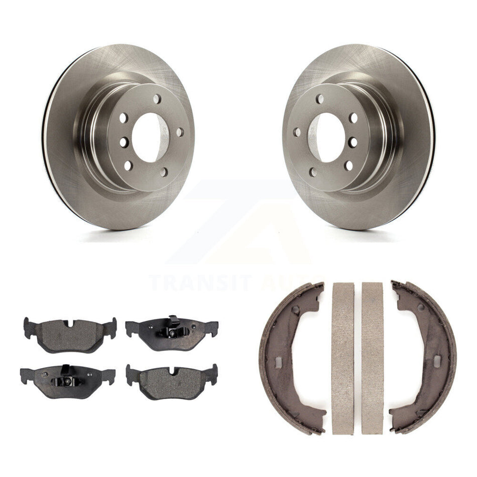 Rear Disc Rotors Ceramic Pads And Parking Brake Shoes Kit For 2008-2013 BMW 128i K8T-105551