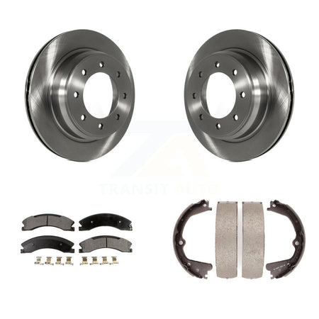 Rear Disc Rotors Ceramic Pads Parking Shoes Kit For 2012-2019 Nissan NV2500 NV3500 NV1500 K8T-105557