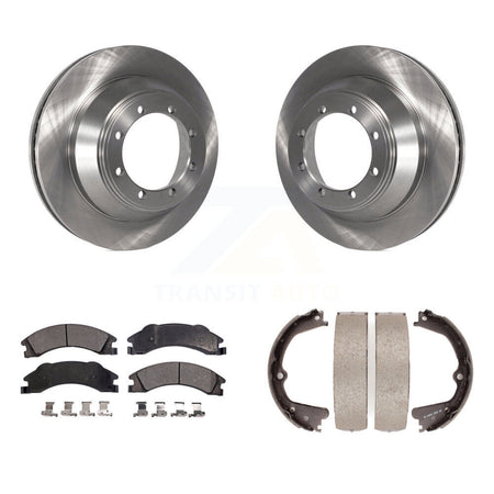 Rear Disc Rotors Ceramic Pads & Parking Shoes Kit For Ford E-450 Super Duty DIESEL engine K8T-105562
