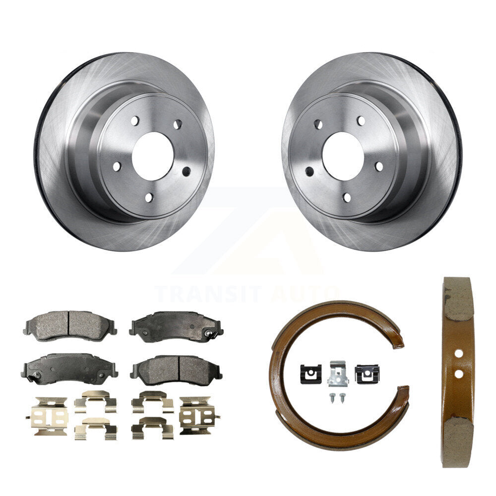Rear Disc Rotors Ceramic Pads Parking Shoes Kit For Chevrolet GMC Blazer S10 Jimmy Sonoma K8T-105571
