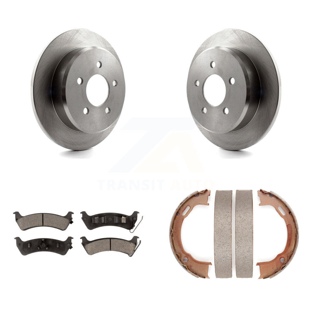 Rear Disc Rotors Ceramic Pads And Parking Brake Shoes Kit For Ford Explorer Sport K8T-105575