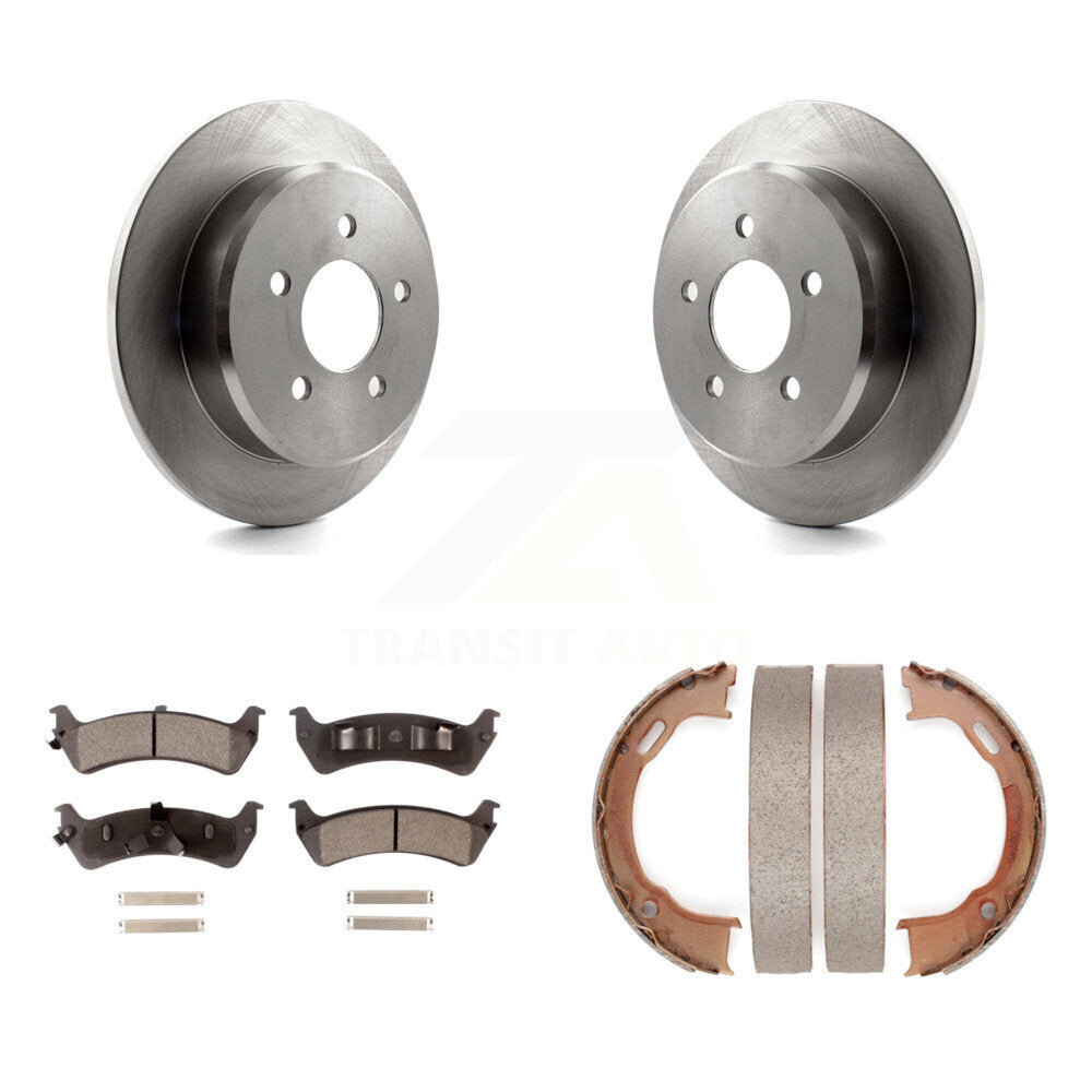 Rear Disc Rotors Ceramic Pads & Parking Shoes Kit For Ford Ranger Explorer Sport Mercury K8T-105576