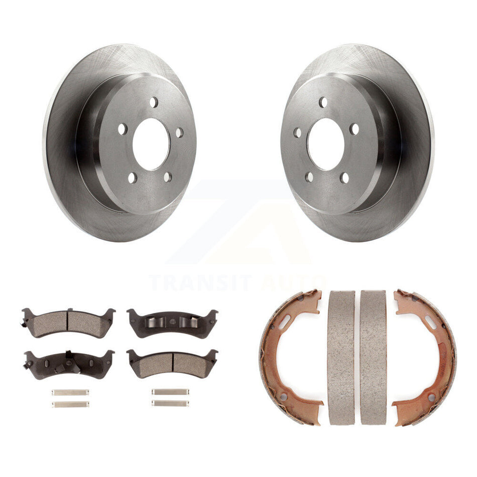 Rear Disc Rotors Ceramic Pads & Parking Shoes Kit For Ford Ranger Explorer Sport Mercury K8T-105576