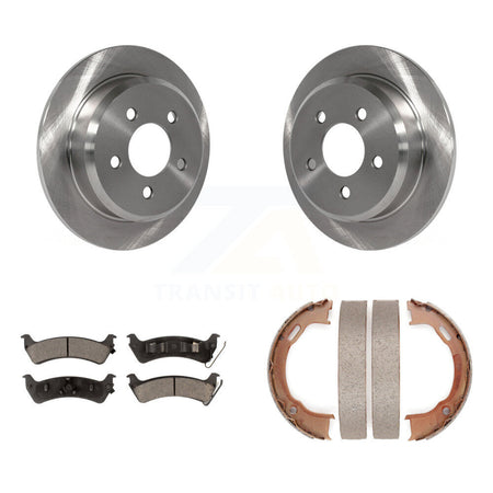 Rear Disc Rotors Ceramic Pads And Parking Brake Shoes Kit For Jeep Grand Cherokee K8T-105578
