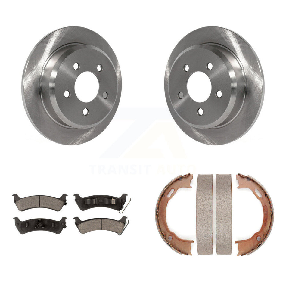 Rear Disc Rotors Ceramic Pads And Parking Brake Shoes Kit For Jeep Grand Cherokee K8T-105578