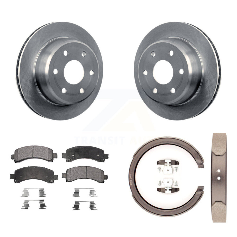 Rear Disc Rotors Ceramic Pads Parking Shoes Kit For Chevrolet GMC Avalanche 1500 Express K8T-105579