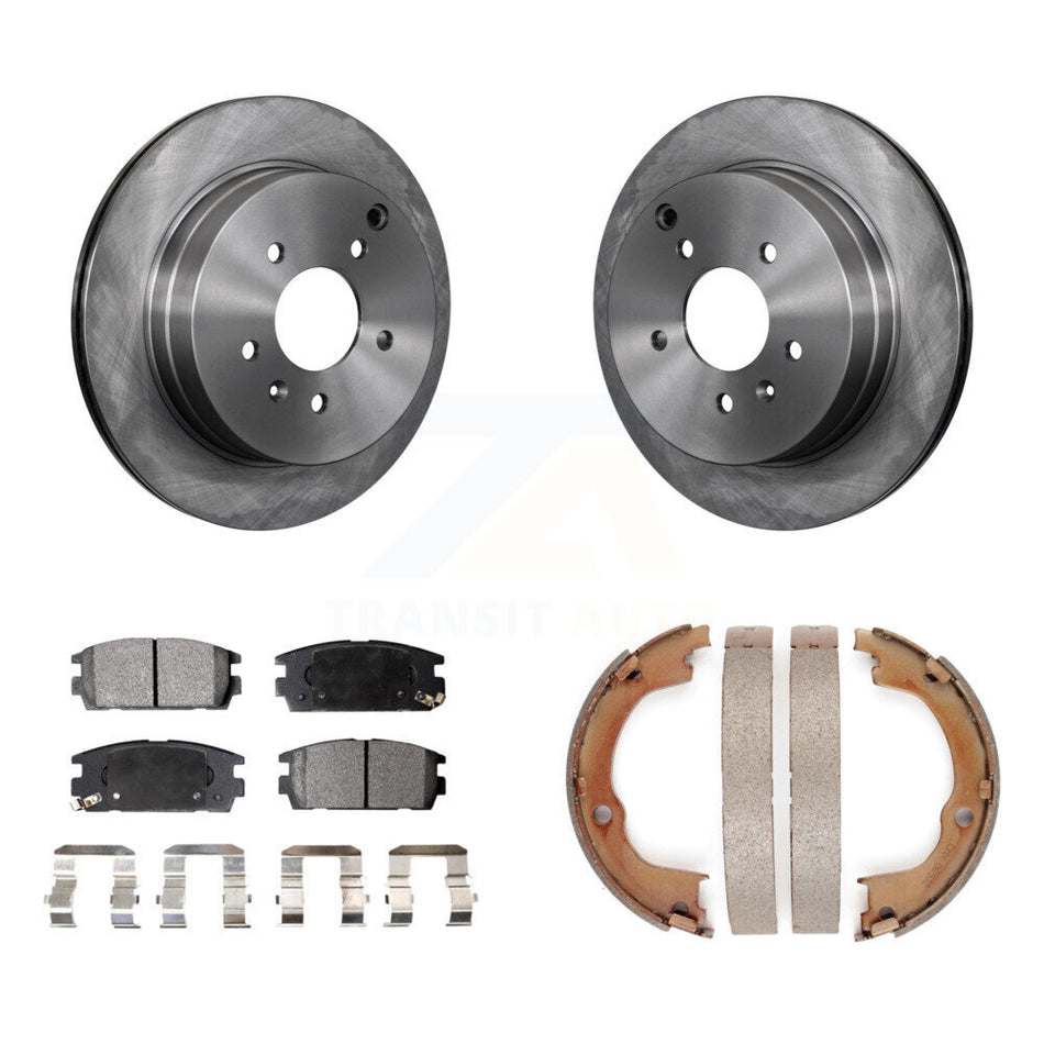 Rear Disc Rotors Ceramic Pads Parking Shoes Kit For Chevrolet Equinox Pontiac Torrent Vue K8T-105597