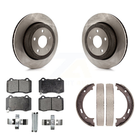 Rear Disc Rotors Ceramic Pads & Parking Shoes Kit For 2006-2010 Jeep Grand Cherokee SRT8 K8T-105608