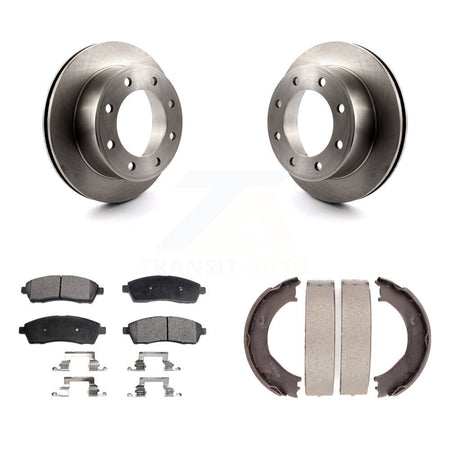 Rear Disc Rotors Ceramic Pads Parking Shoes Kit For Ford F-350 Super Duty F-250 Excursion K8T-105618