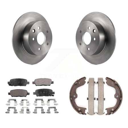 Rear Disc Rotors Ceramic Pads And Parking Brake Shoes Kit For Nissan Altima Maxima K8T-105629