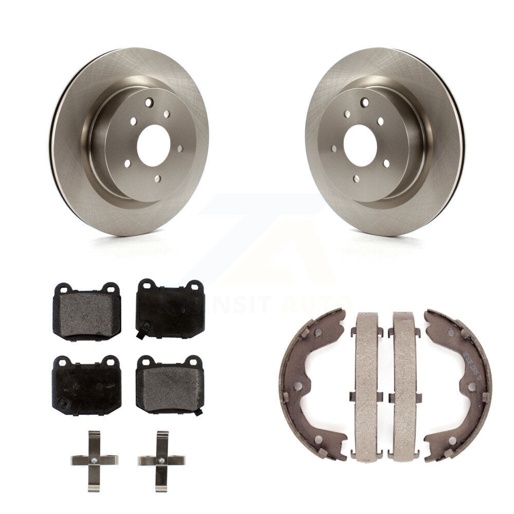 Rear Disc Rotors Ceramic Pads And Parking Brake Shoes Kit For Nissan 350Z INFINITI G35 K8T-105637