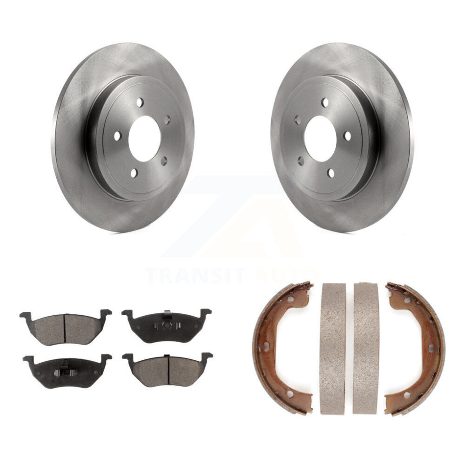 Rear Disc Rotors Ceramic Pads And Parking Shoes Kit For Ford Escape Mazda Tribute Mercury K8T-105640
