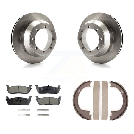 Rear Disc Rotors Ceramic Pads & Parking Shoes Kit For 01-03 Ford F-150 With 8 Lug Wheels K8T-105650