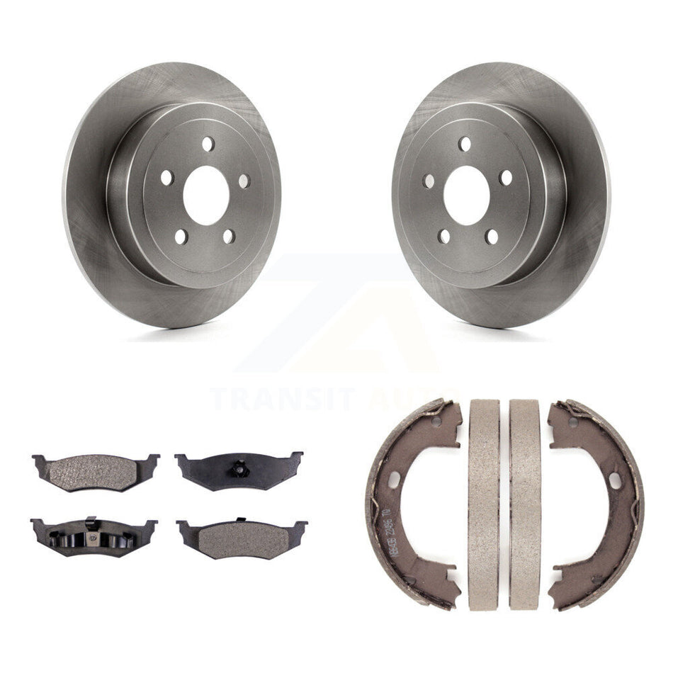 Rear Disc Rotors Ceramic Pads & Parking Shoes Kit For Chrysler Sebring PT Cruiser Cirrus K8T-105652