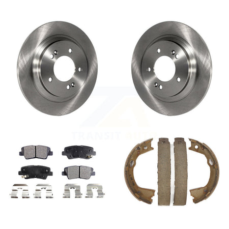 Rear Disc Rotors Ceramic Pads And Parking Brake Shoes Kit For Kia Optima K8T-105675