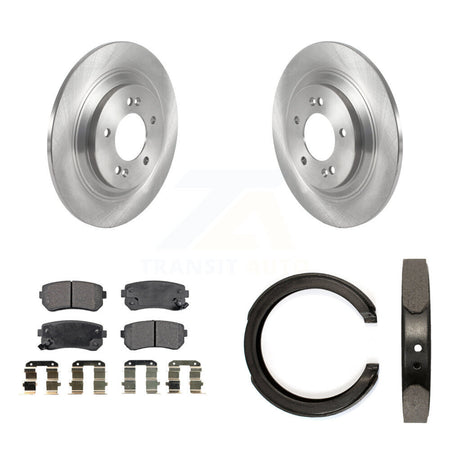 Rear Disc Rotors Ceramic Pads Parking Shoes Kit For Kia Cadenza With Manual Brake K8T-105676