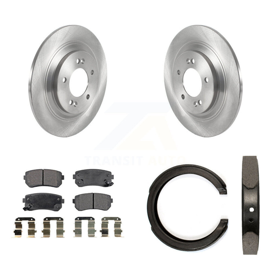 Rear Disc Rotors Ceramic Pads Parking Shoes Kit For Kia Cadenza With Manual Brake K8T-105676