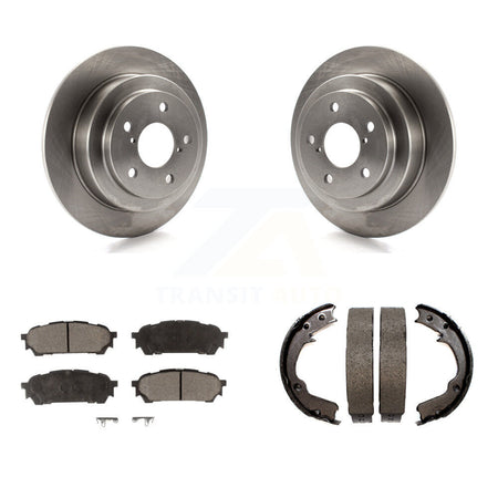 Rear Disc Rotors Ceramic Pads And Parking Shoes Kit For Subaru Impreza Forester Saab 9-2X K8T-105677