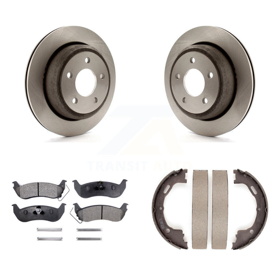 Rear Disc Rotors Ceramic Pads And Parking Brake Shoes Kit For Ford Ranger Mazda B2300 K8T-105680