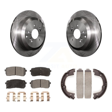 Rear Disc Rotors Ceramic Pads And Parking Brake Shoes Kit For 2007-2012 Hyundai Veracruz K8T-105688