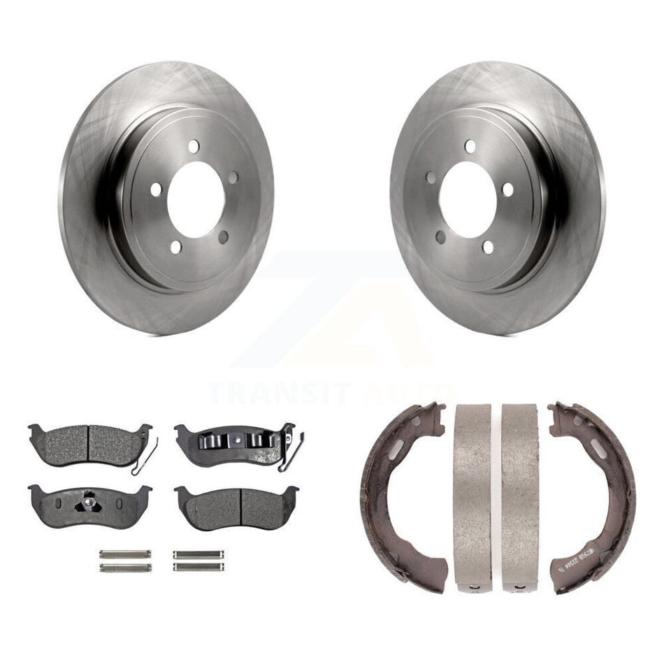 Rear Disc Rotors Ceramic Pads And Parking Shoes Kit For Ford Explorer Sport Trac Mercury K8T-105691