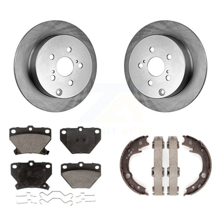 Rear Disc Rotors Ceramic Pads & Parking Shoes Kit For Toyota Matrix Corolla Pontiac Vibe K8T-105692